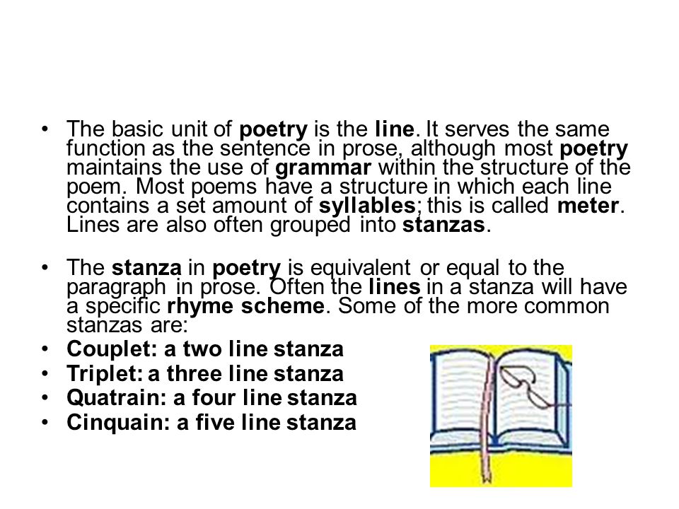 The basic unit of poetry is the line