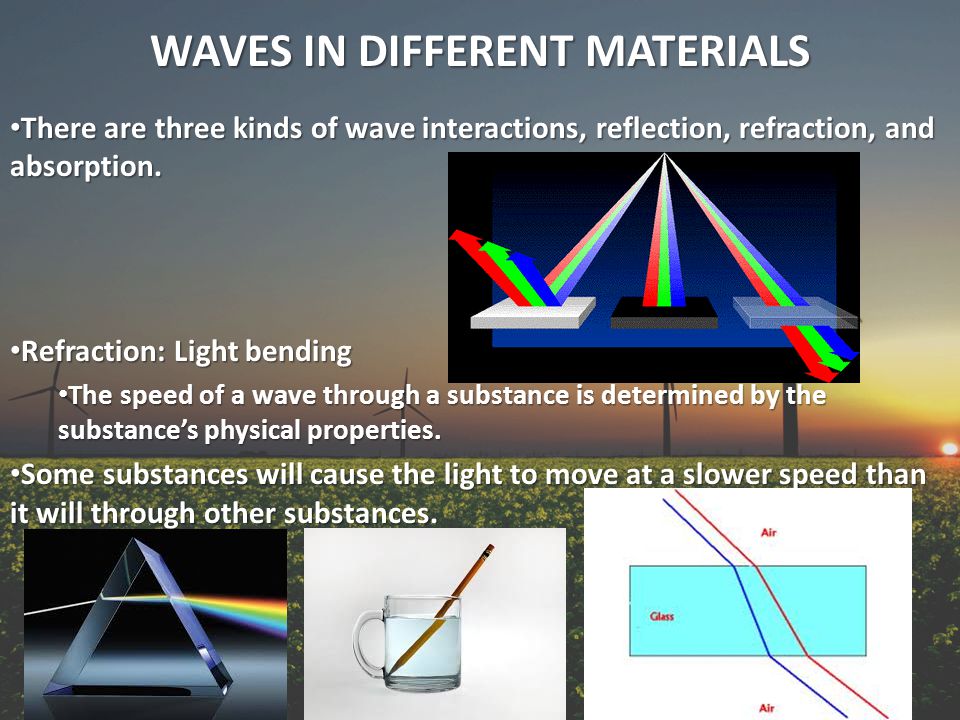 Waves in different materials