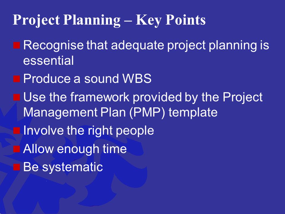 Project Planning – Key Points