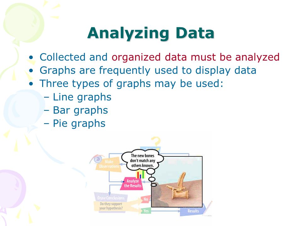 Analyzing Data Collected and organized data must be analyzed