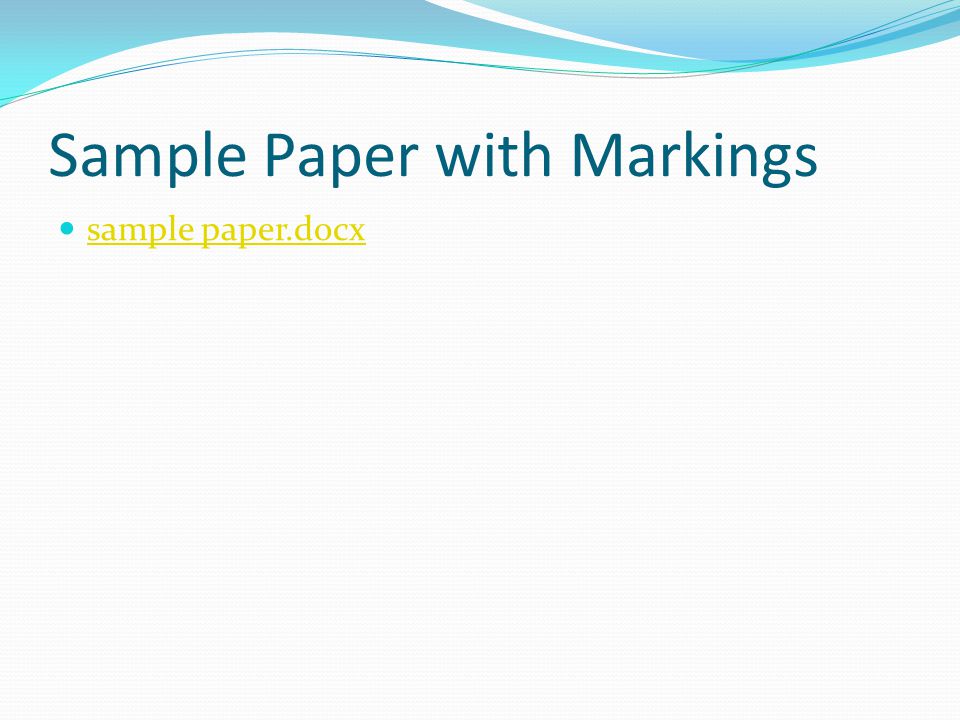 Sample Paper with Markings