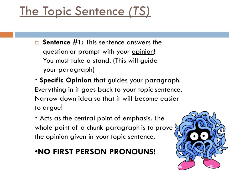 The Topic Sentence (TS)