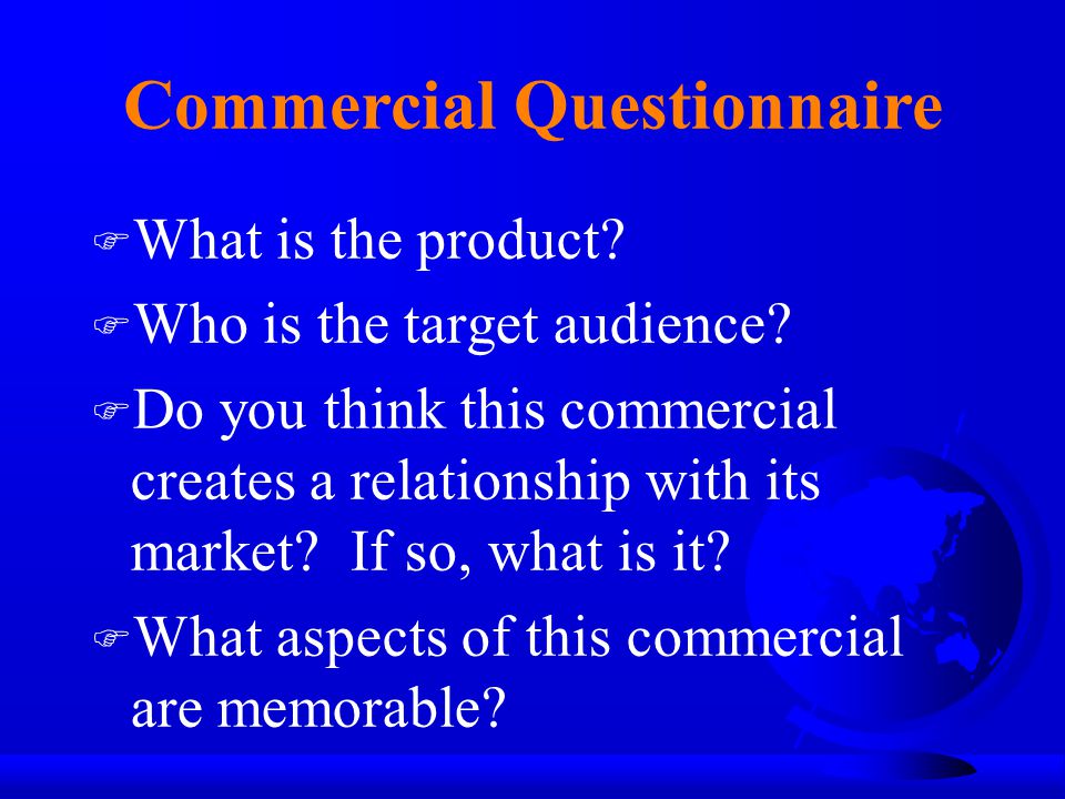 Commercial Questionnaire