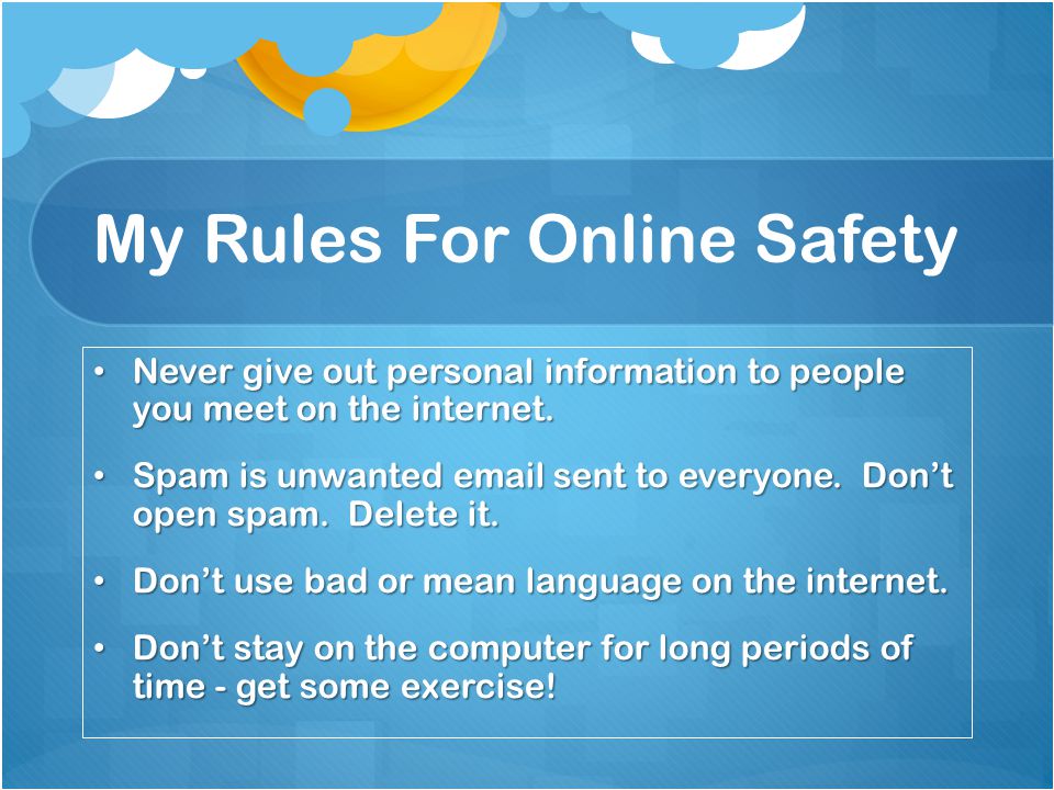 My Rules For Online Safety