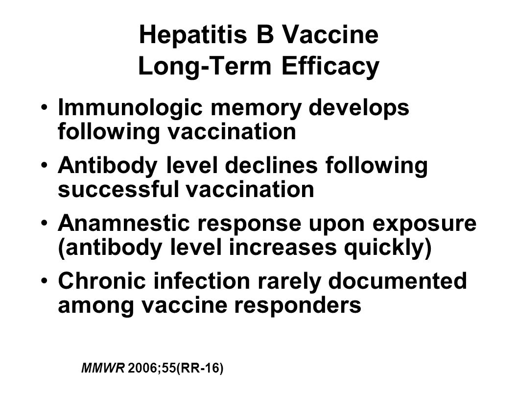 Hepatitis B Vaccine Long-Term Efficacy