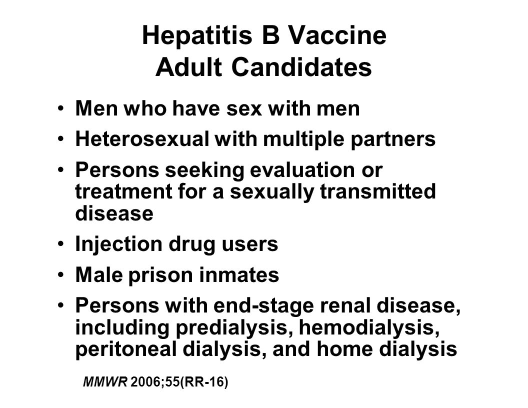 Hepatitis B Vaccine Adult Candidates