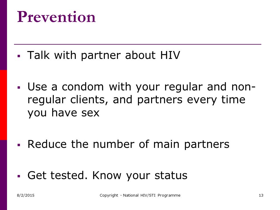 Copyright - National HIV/STI Programme