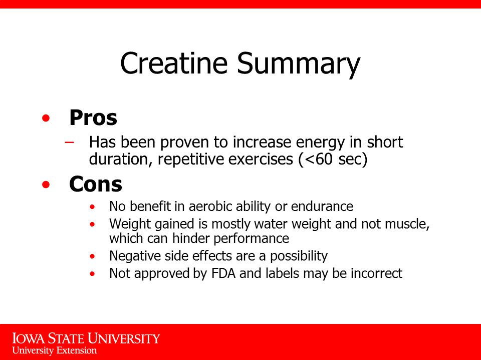 the pros and cons of creatine