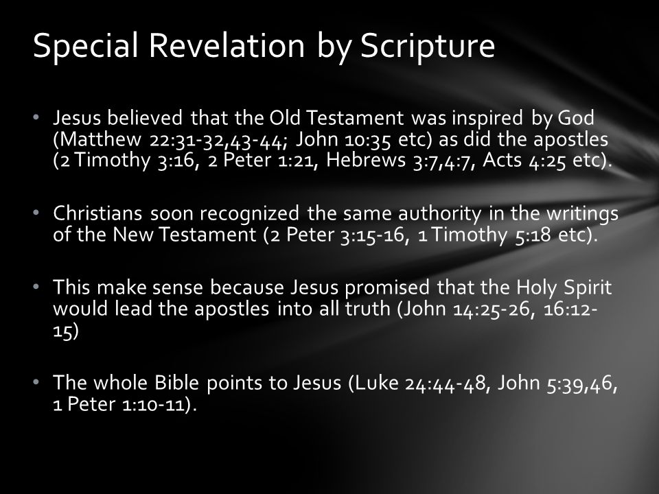 Special Revelation by Scripture
