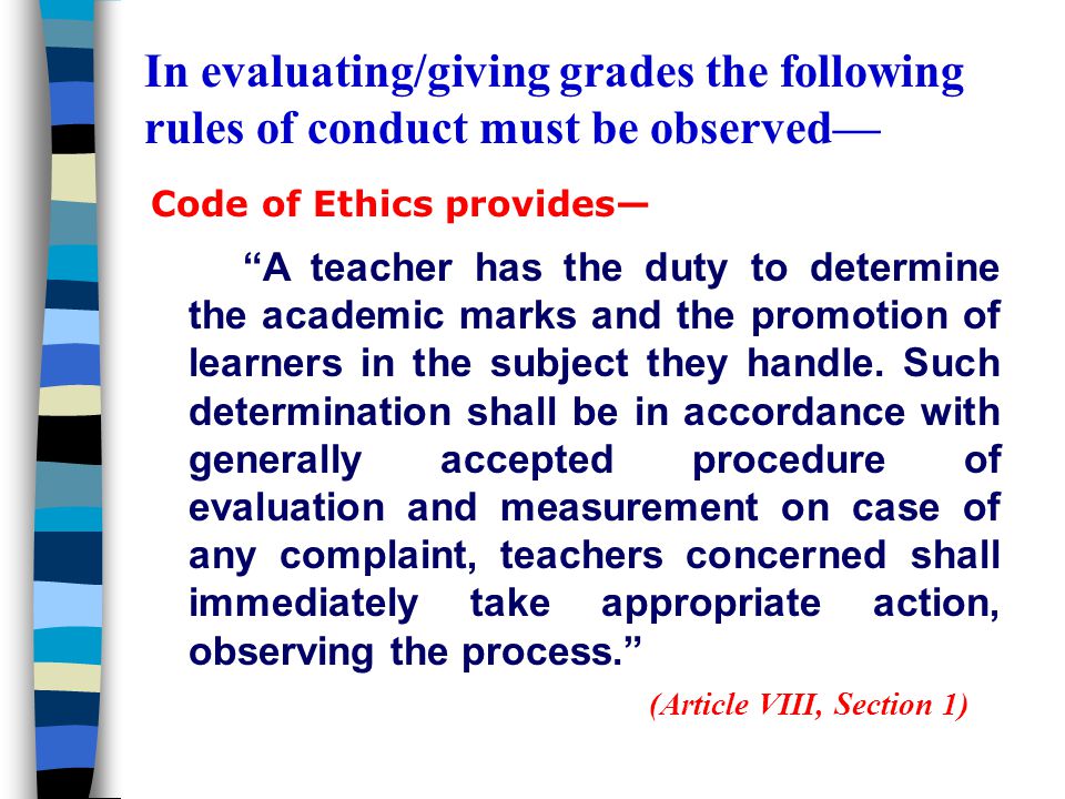 The Code Of Ethics For Professional Teachers In Their Dual Role As Educator And Parent Code Of Ethics For Professional Teachers Short Version Ppt Video Online Download