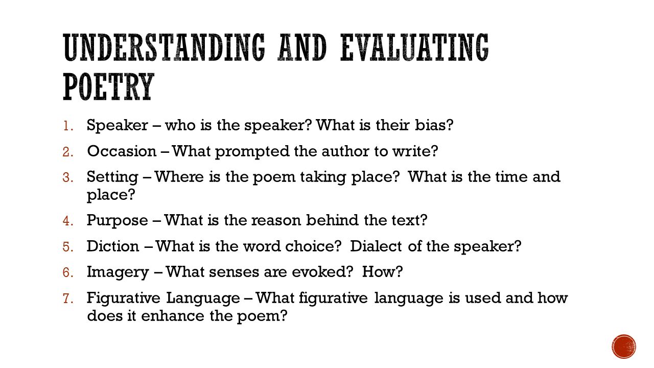 Understanding and Evaluating Poetry