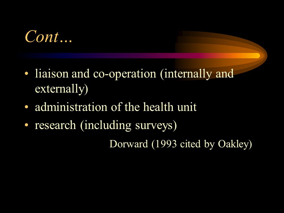 Cont… liaison and co-operation (internally and externally)