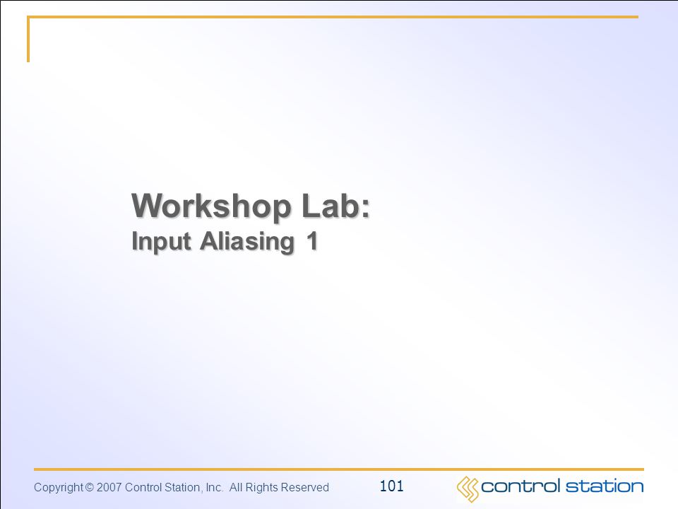 Workshop Lab: Input Aliasing 1
