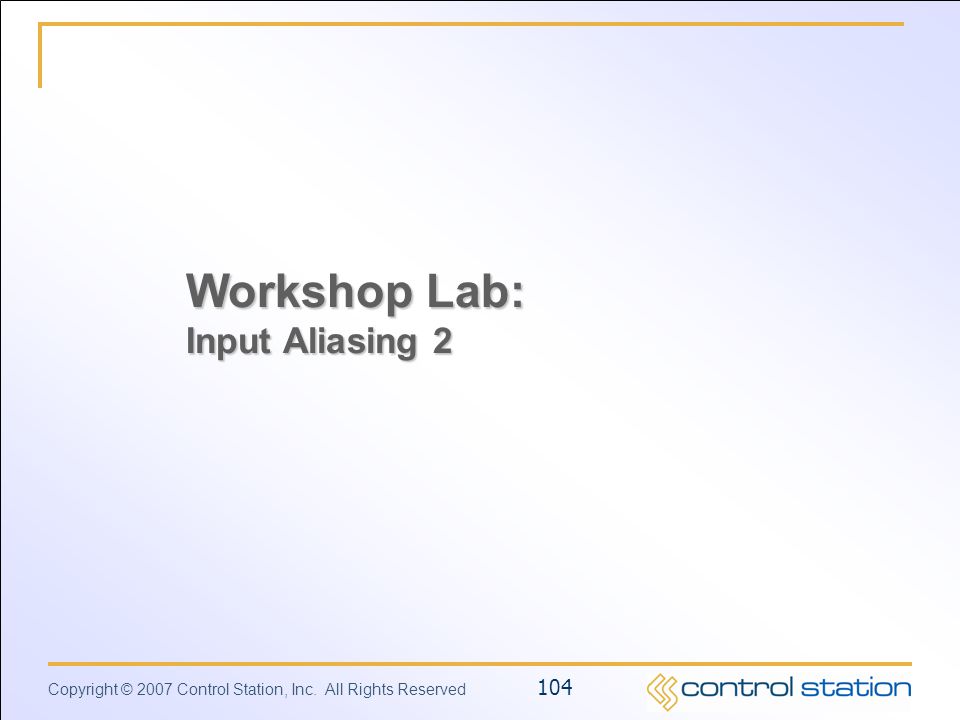 Workshop Lab: Input Aliasing 2