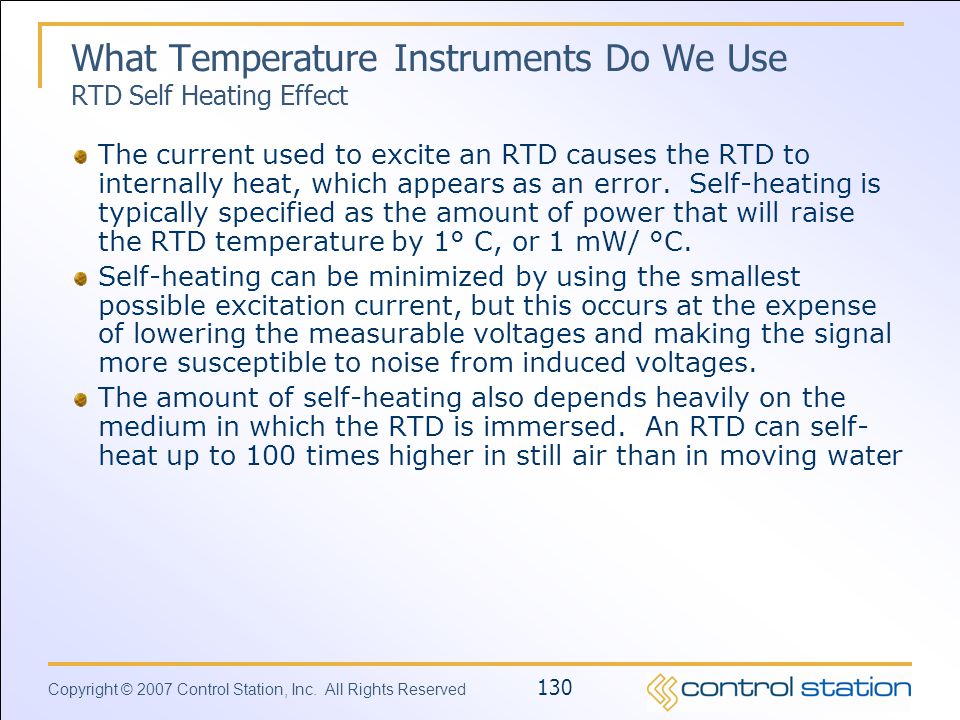 What Temperature Instruments Do We Use RTD Self Heating Effect