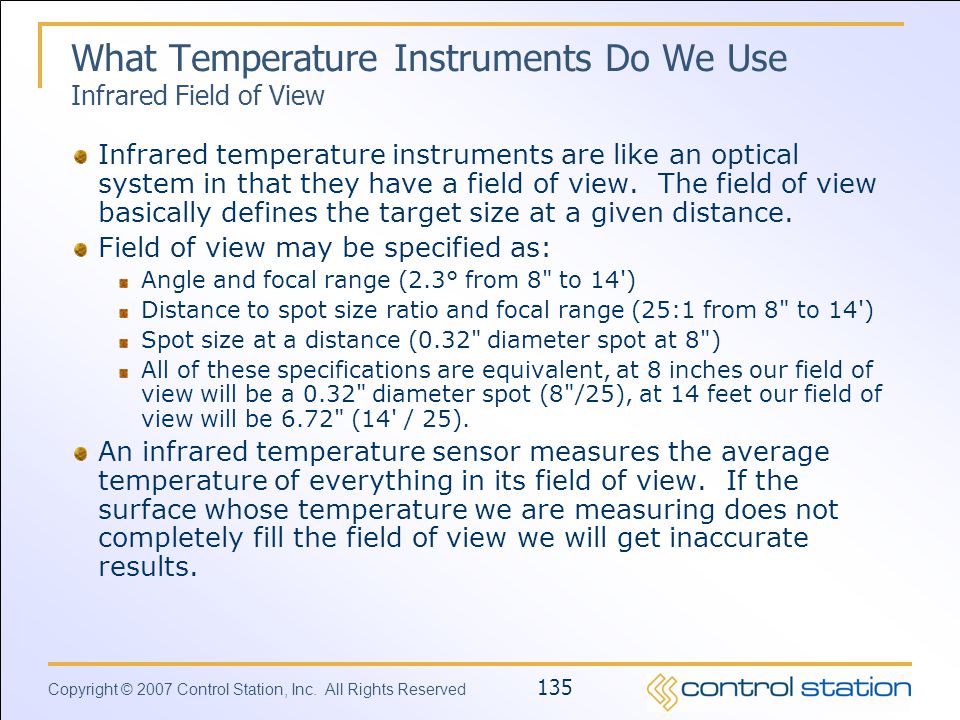 What Temperature Instruments Do We Use Infrared Field of View