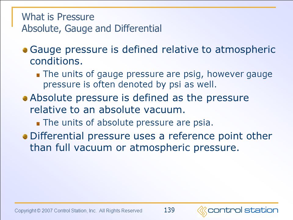 What is Pressure Absolute, Gauge and Differential