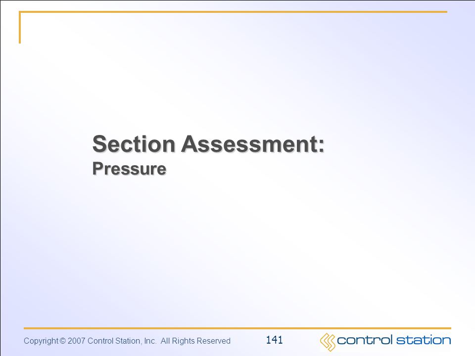Section Assessment: Pressure