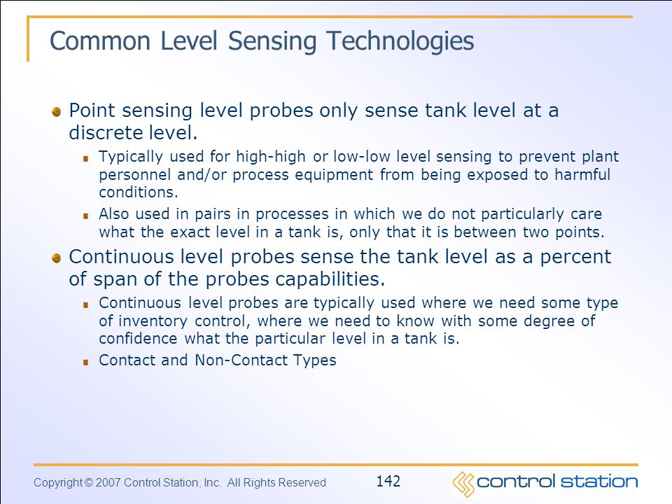 Common Level Sensing Technologies