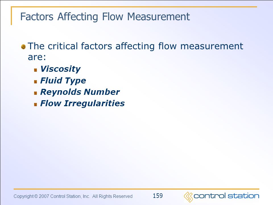 Factors Affecting Flow Measurement