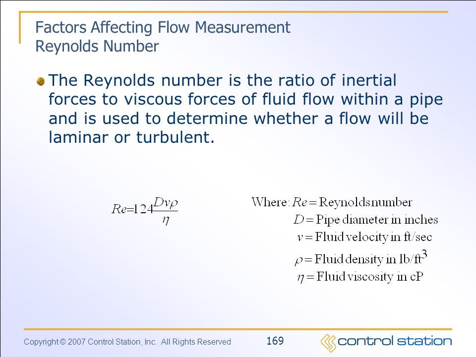 Factors Affecting Flow Measurement Reynolds Number