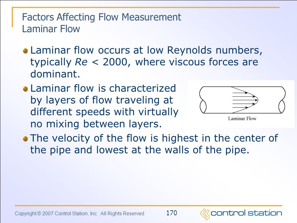 Factors Affecting Flow Measurement Laminar Flow