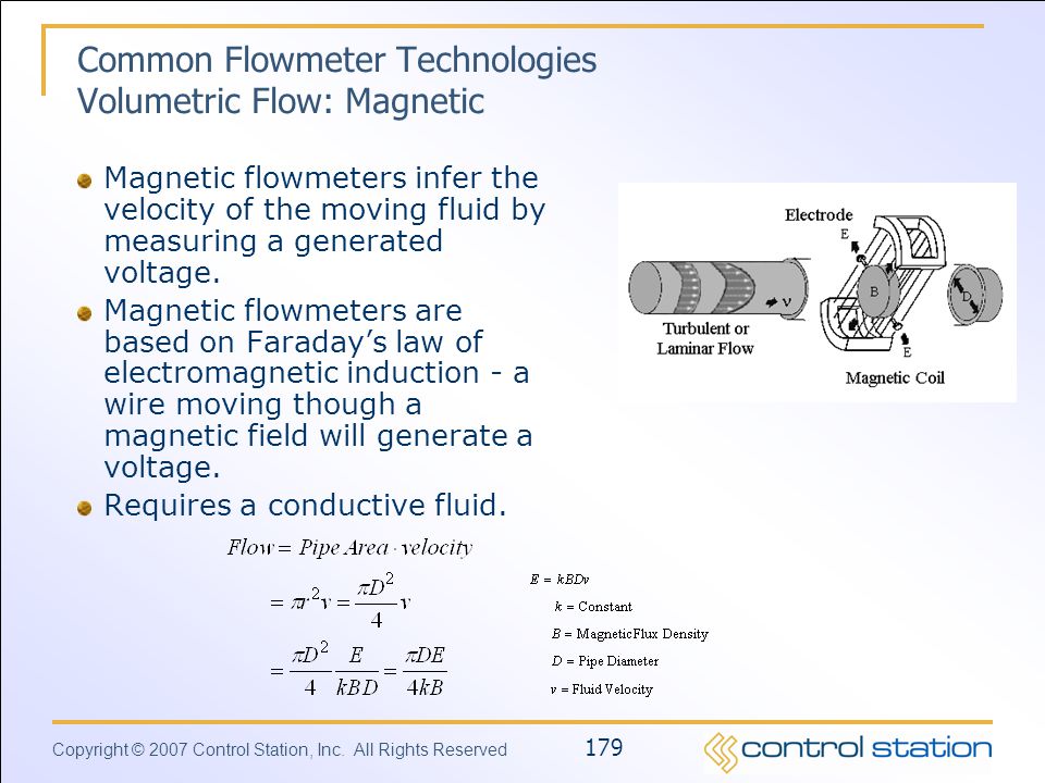 Common Flowmeter Technologies Volumetric Flow: Magnetic