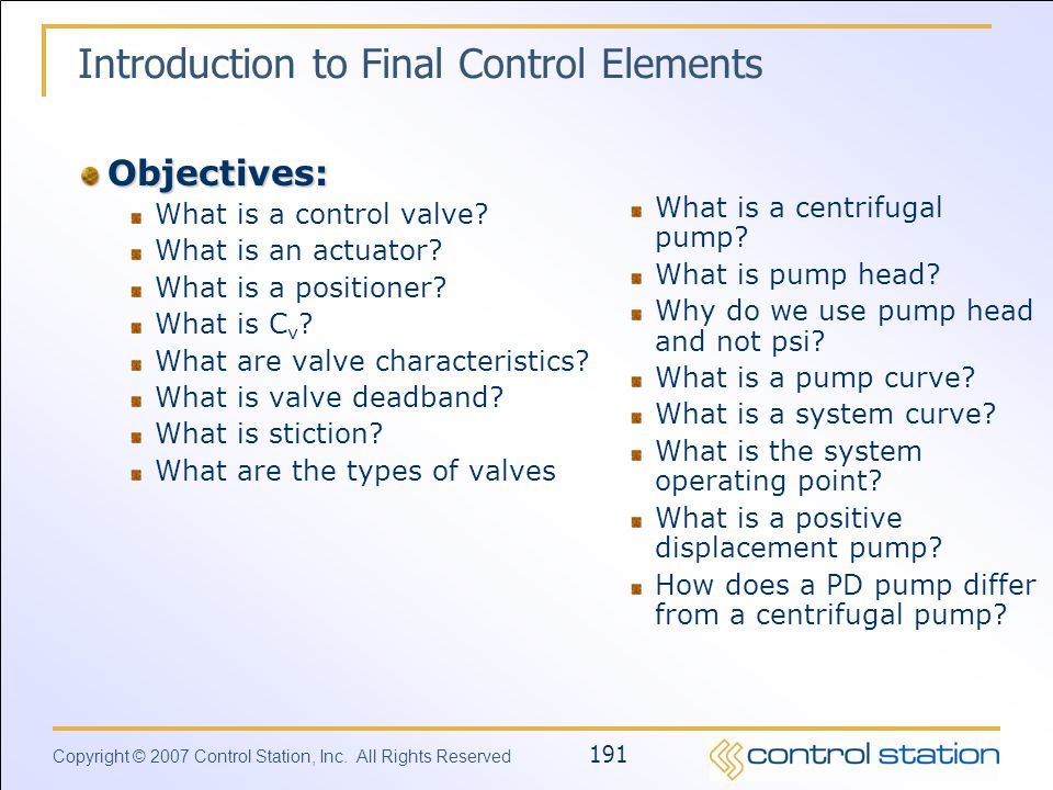 Introduction to Final Control Elements