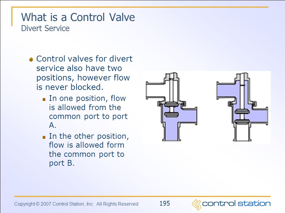 What is a Control Valve Divert Service
