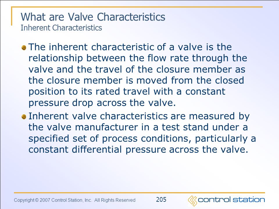 What are Valve Characteristics Inherent Characteristics