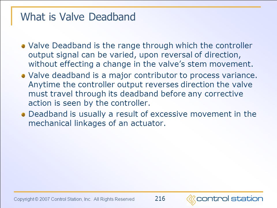 What is Valve Deadband