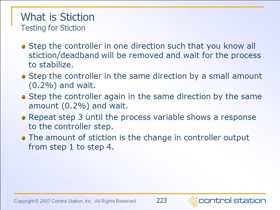 What is Stiction Testing for Stiction