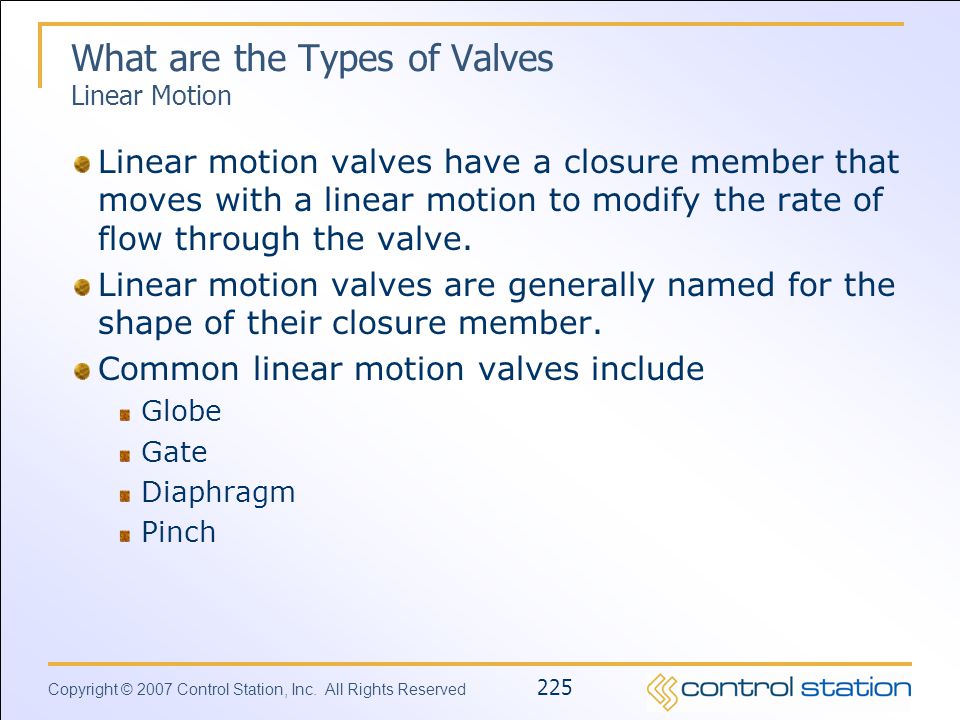 What are the Types of Valves Linear Motion