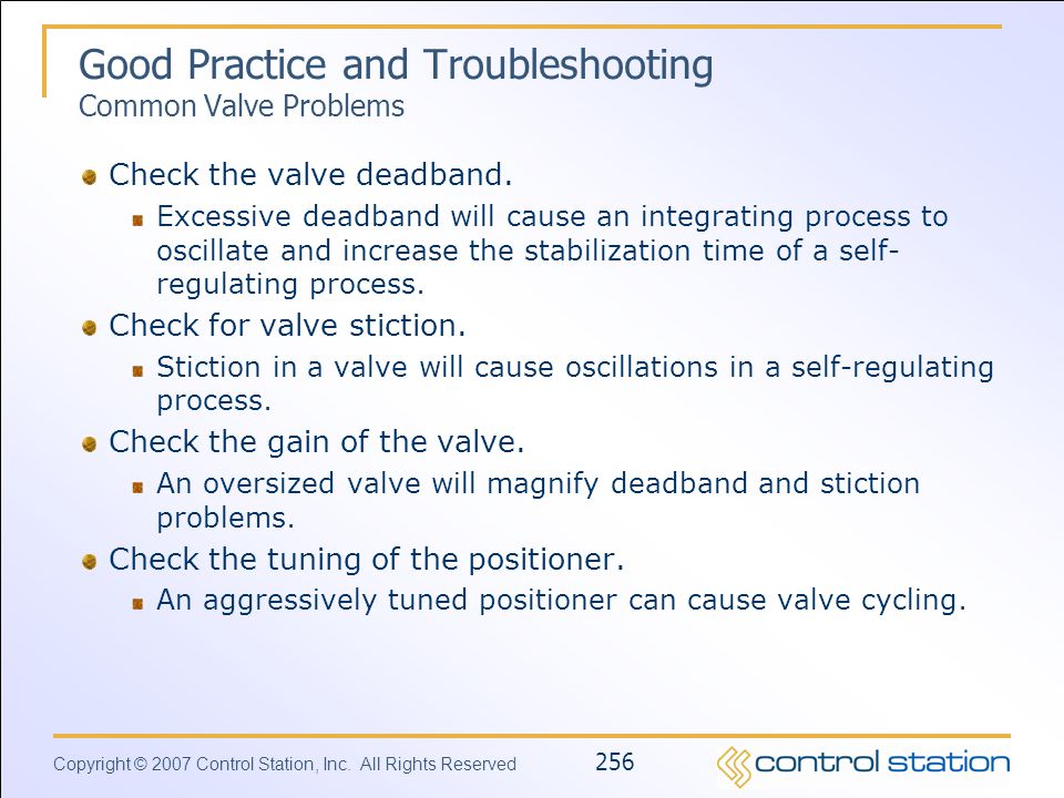 Good Practice and Troubleshooting Common Valve Problems