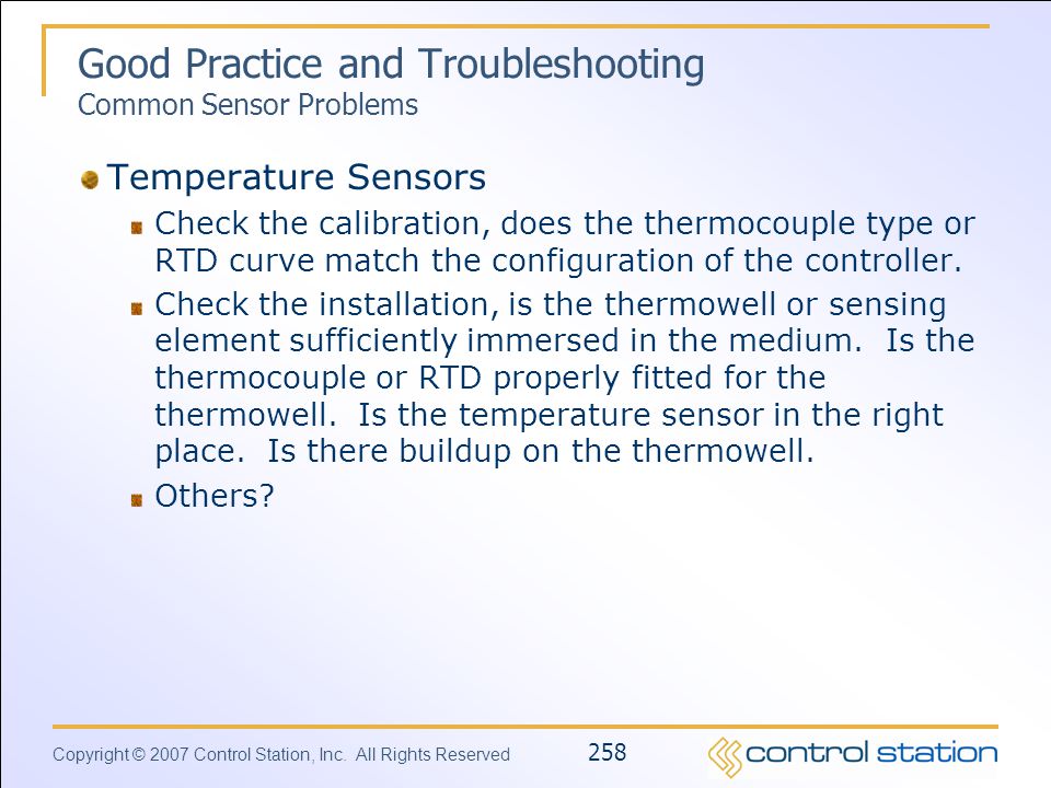 Good Practice and Troubleshooting Common Sensor Problems