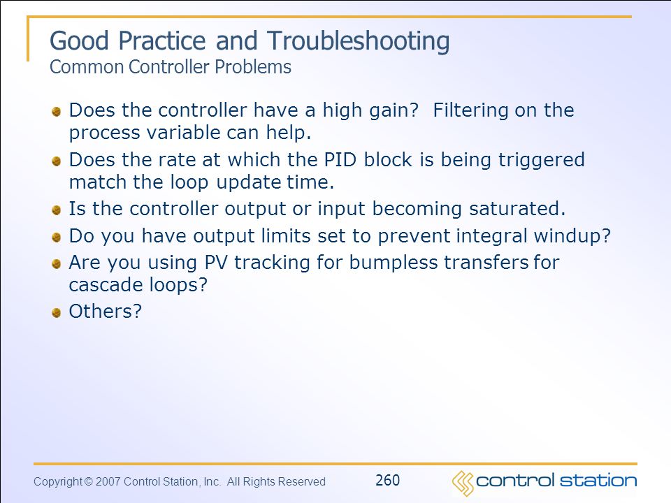 Good Practice and Troubleshooting Common Controller Problems