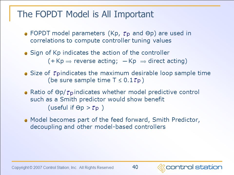 The FOPDT Model is All Important