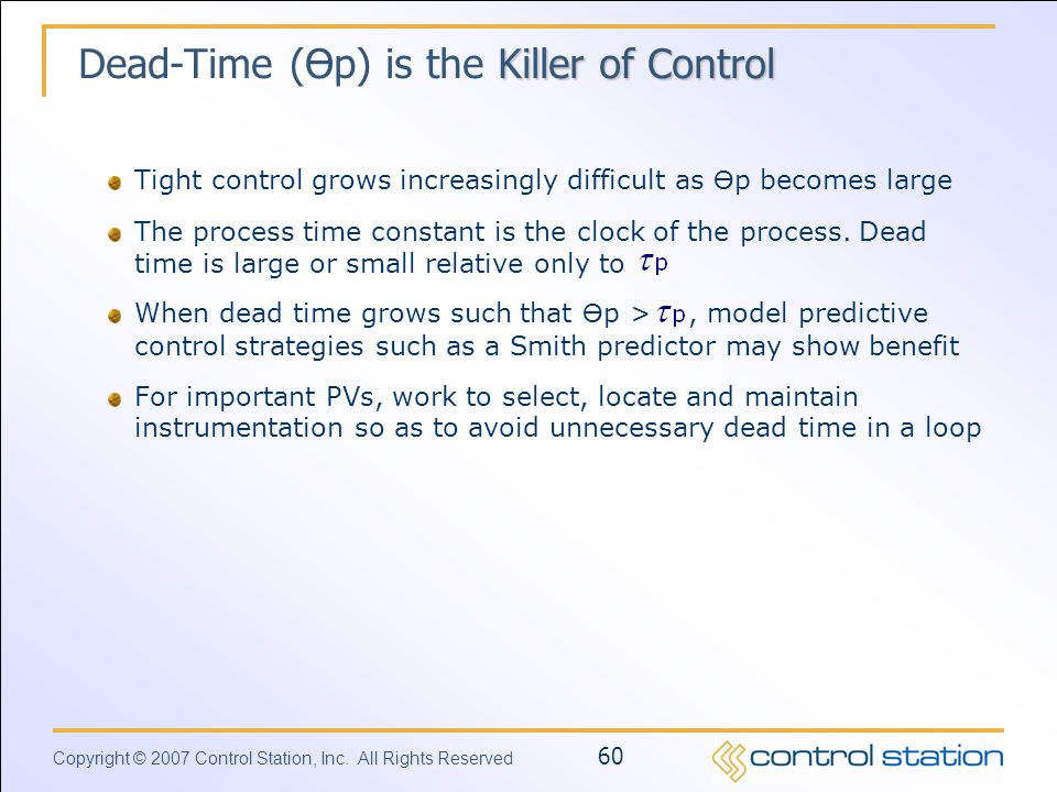 Dead-Time (Өp) is the Killer of Control