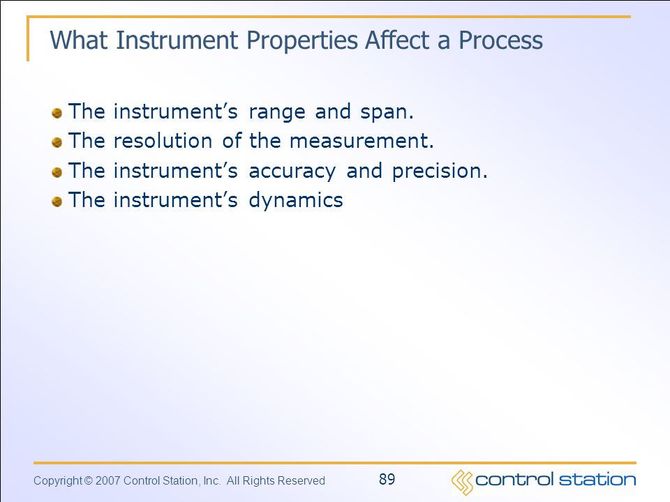 What Instrument Properties Affect a Process