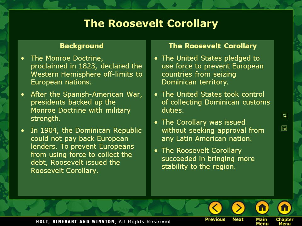The Roosevelt Corollary