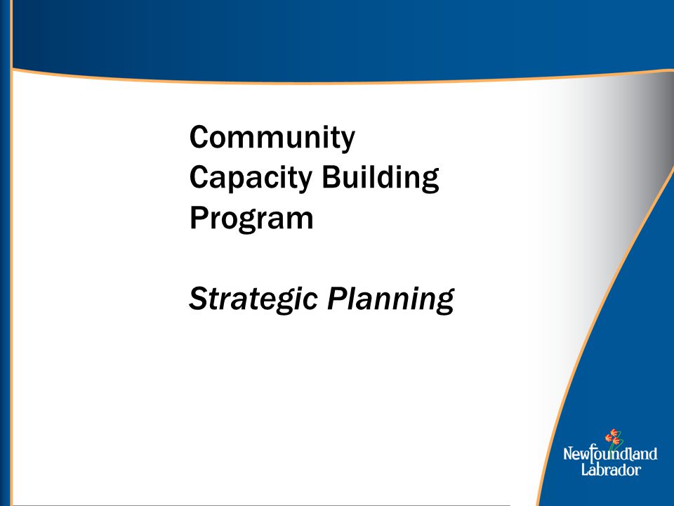 Community Capacity Building Program Strategic Planning