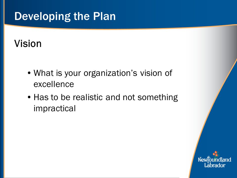 Developing the Plan Vision
