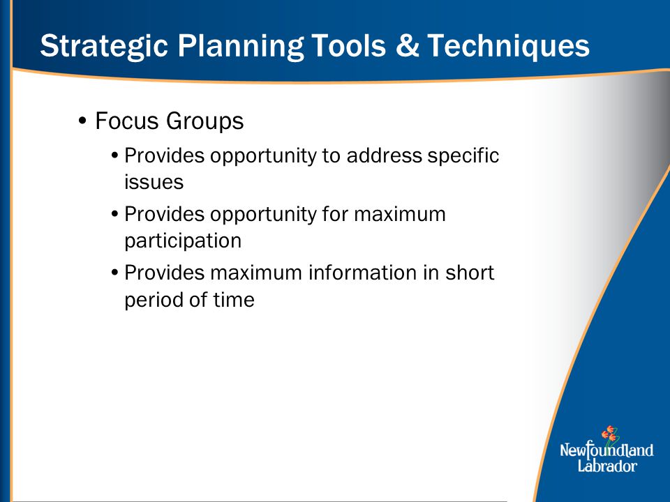 Strategic Planning Tools & Techniques