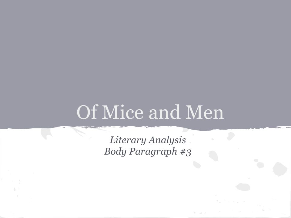 Literary Analysis Body Paragraph #3