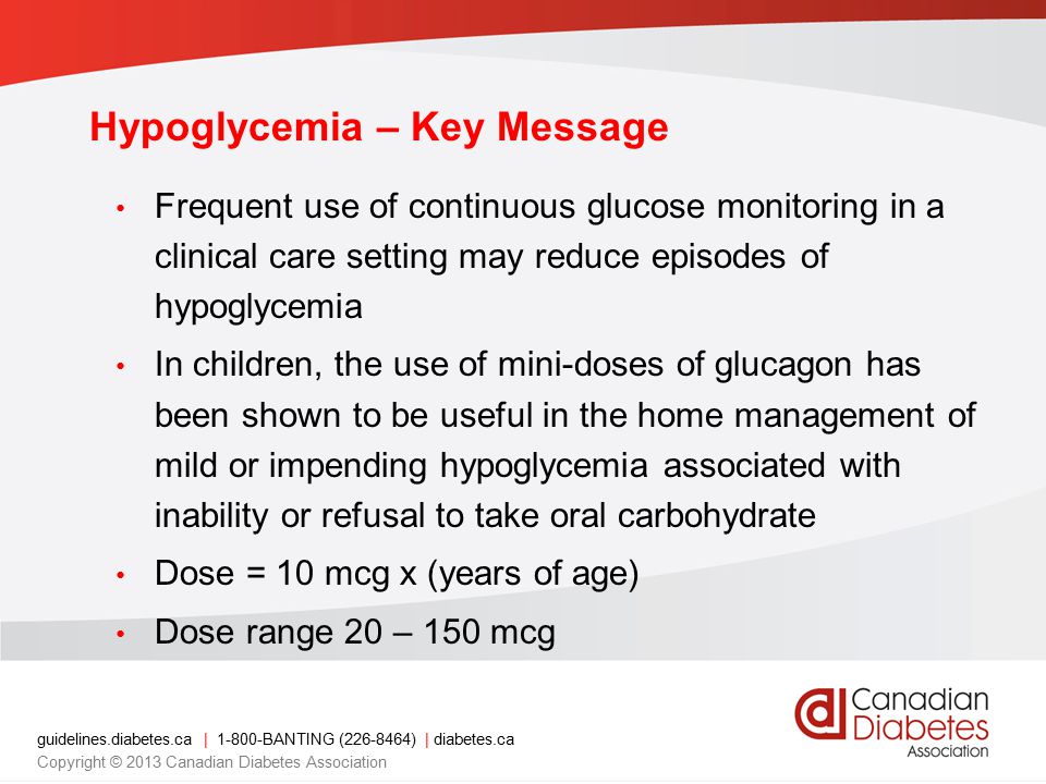 Hypoglycemia – Key Message