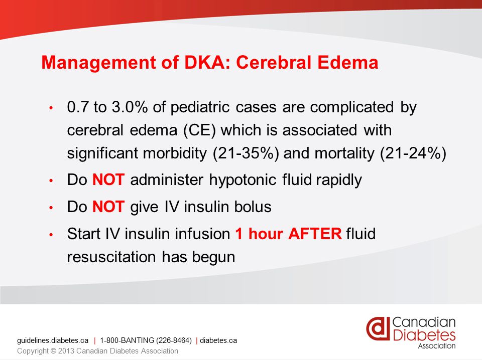 Management of DKA: Cerebral Edema