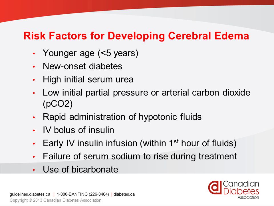 Risk Factors for Developing Cerebral Edema