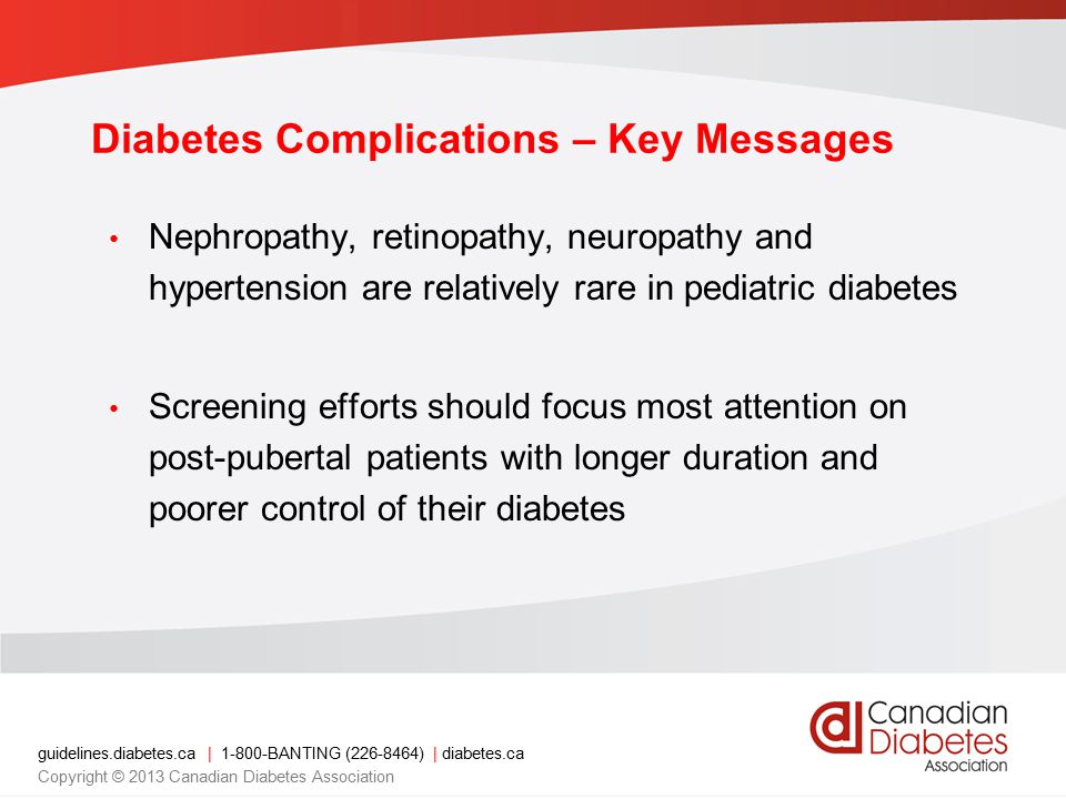 Diabetes Complications – Key Messages