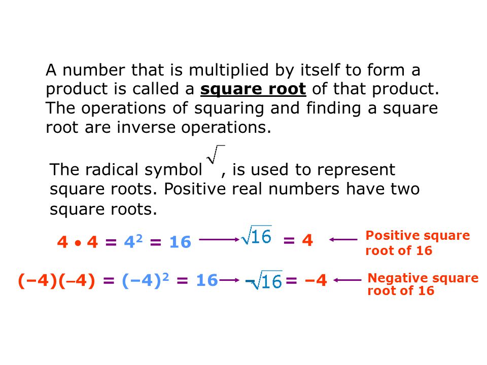 A number that is multiplied by itself to form a
