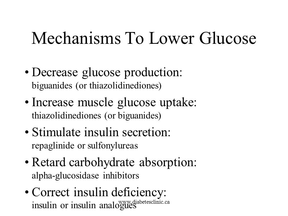 Mechanisms To Lower Glucose